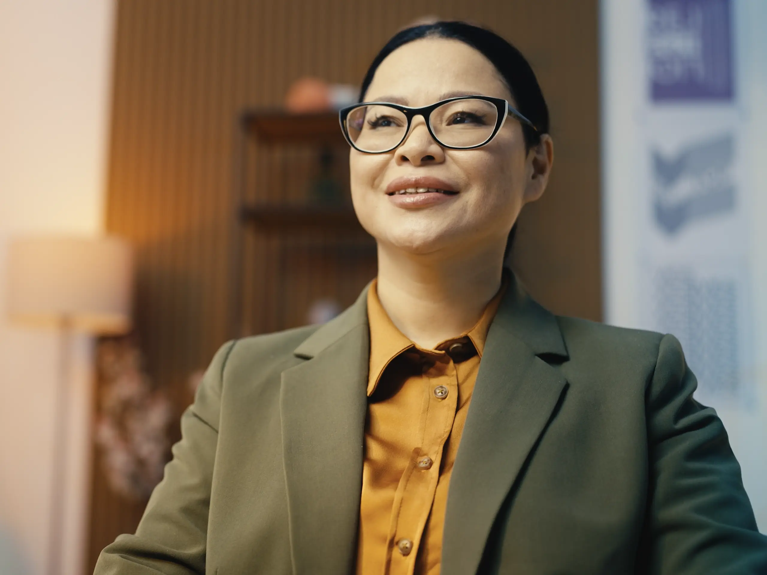 businessperson, eyewear, glasses, happiness, job, pleased, smile