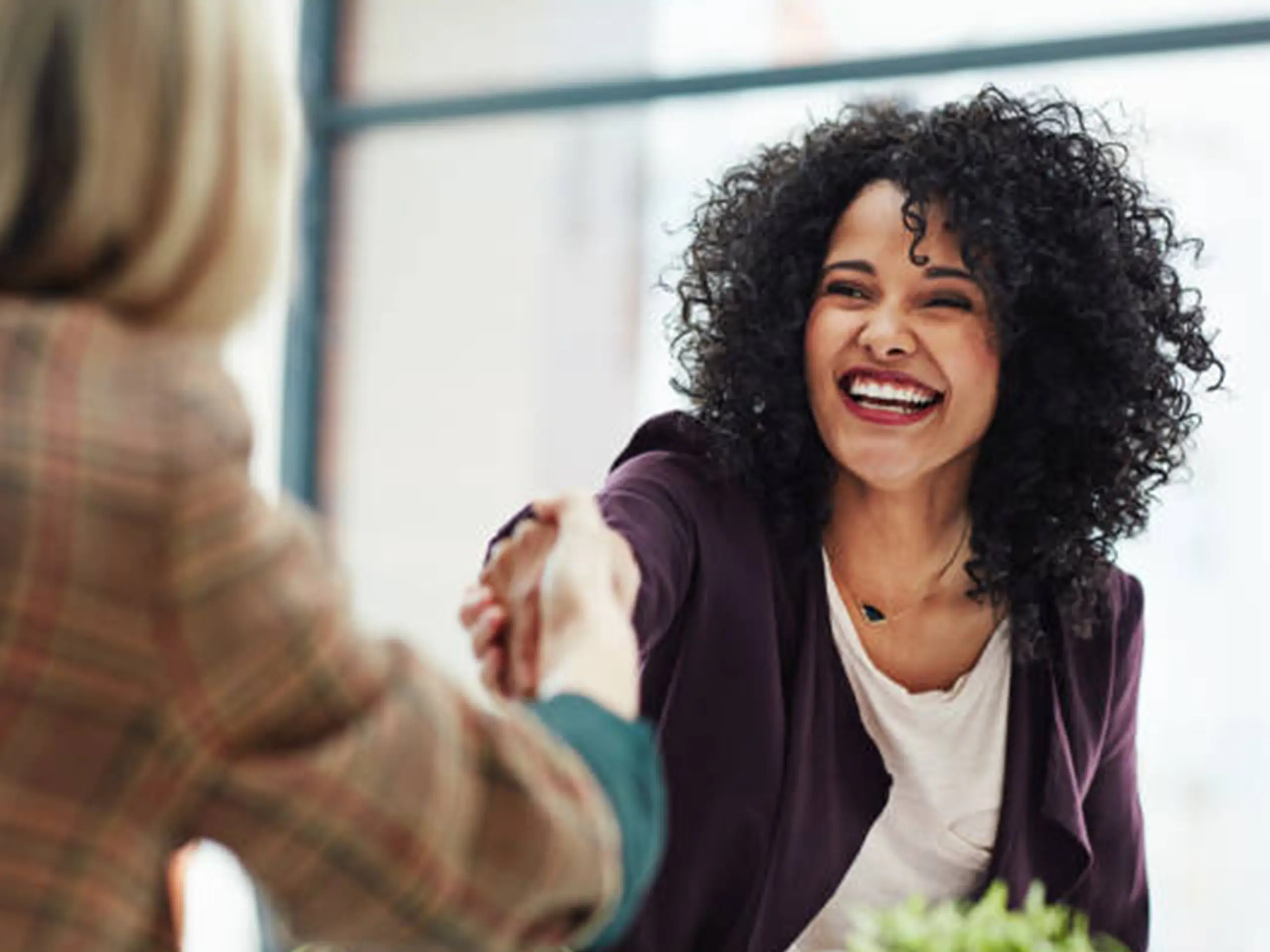 Professional women shaking hands